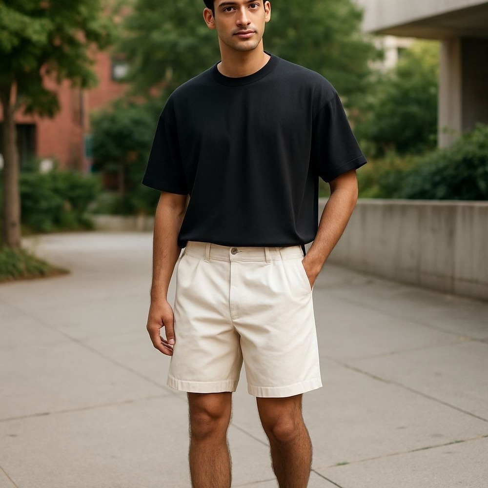 Cambridge Classics Men's Khaki Pleated Cotton Shorts Size 34